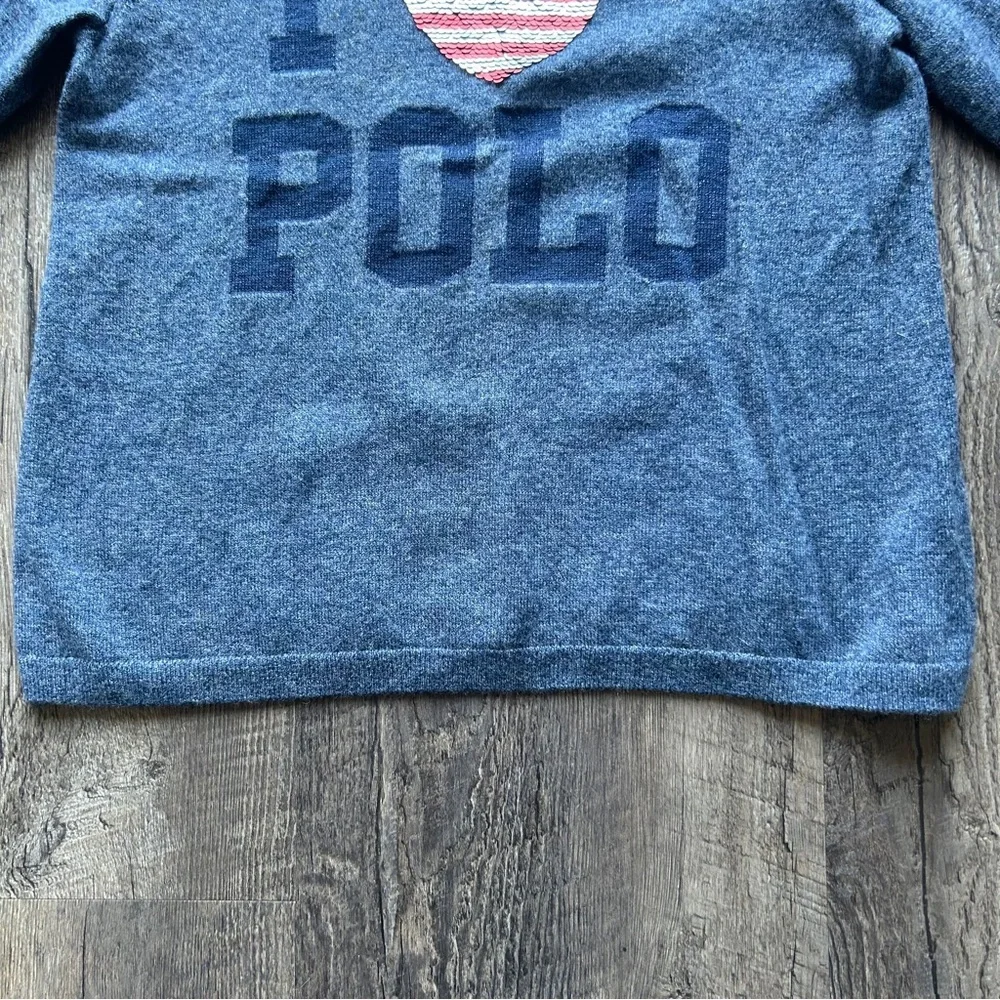 Polo Ralph Lauren | Wool Blend Sequin American Flag USA Heart Sweater Medium